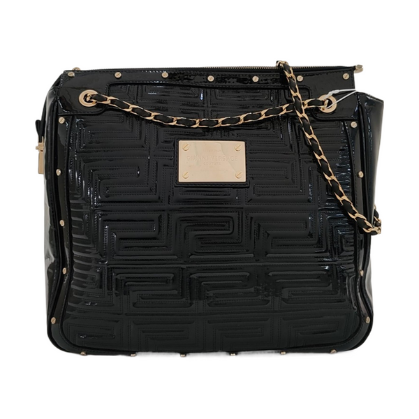 Patent Leather Shoulder Bag Black