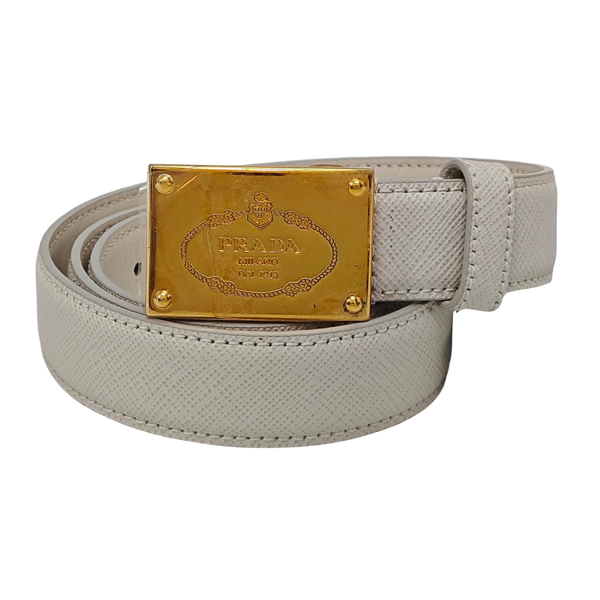 Leather Belt White