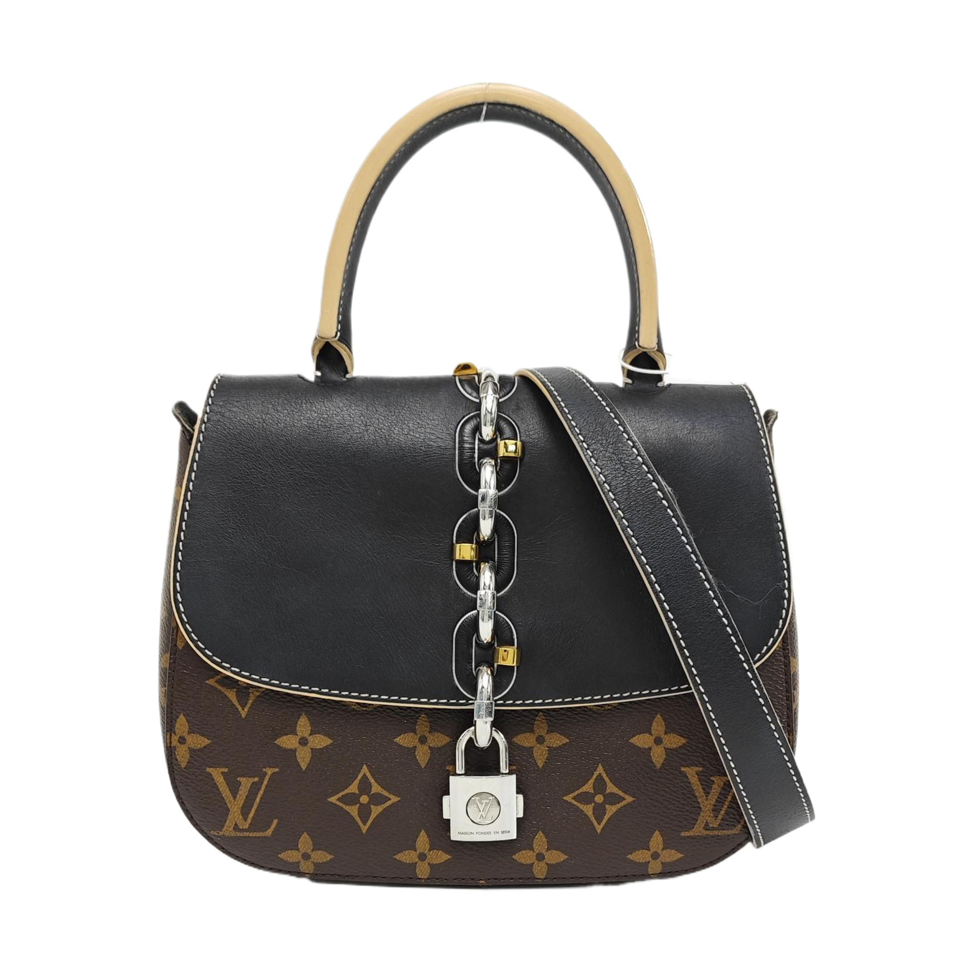 CHAIN IT PM Monogram Coated Canvas Black