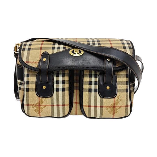 Coated Canvas Shoulder Bag Beige
