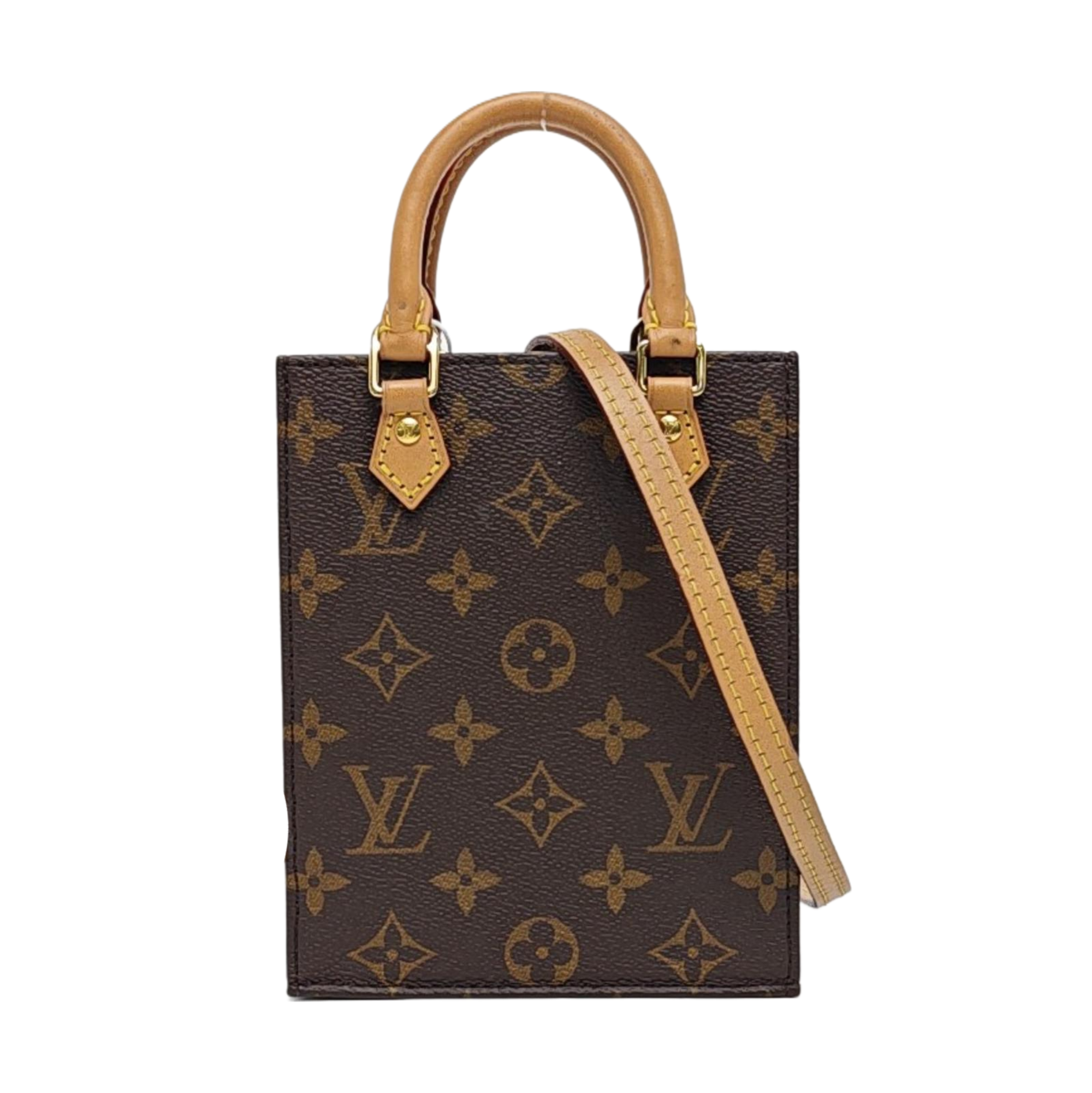 SAC PLAT Mini Monogram Coated Canvas Brown