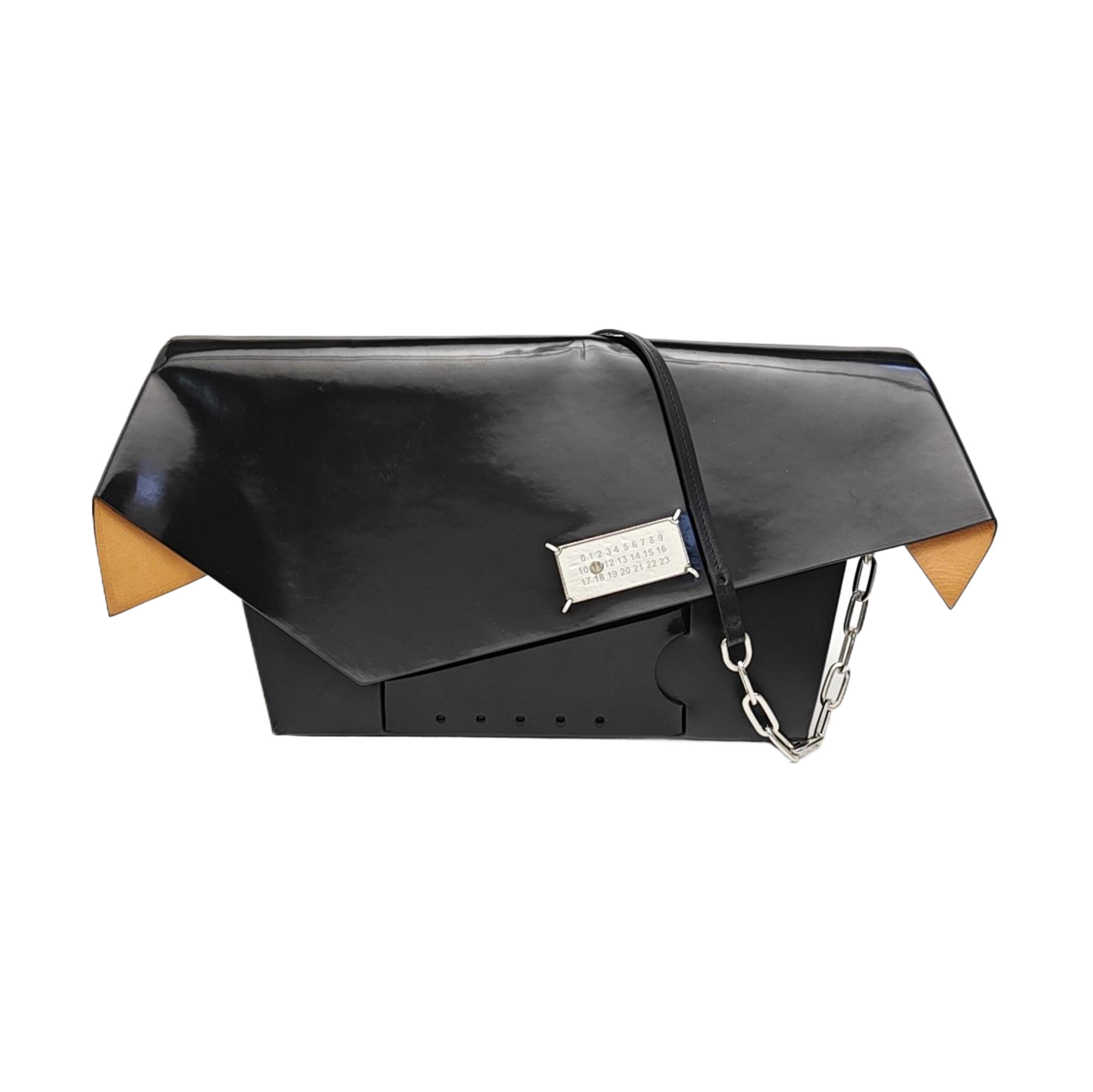 Patent Leather Shoulder Bag Black