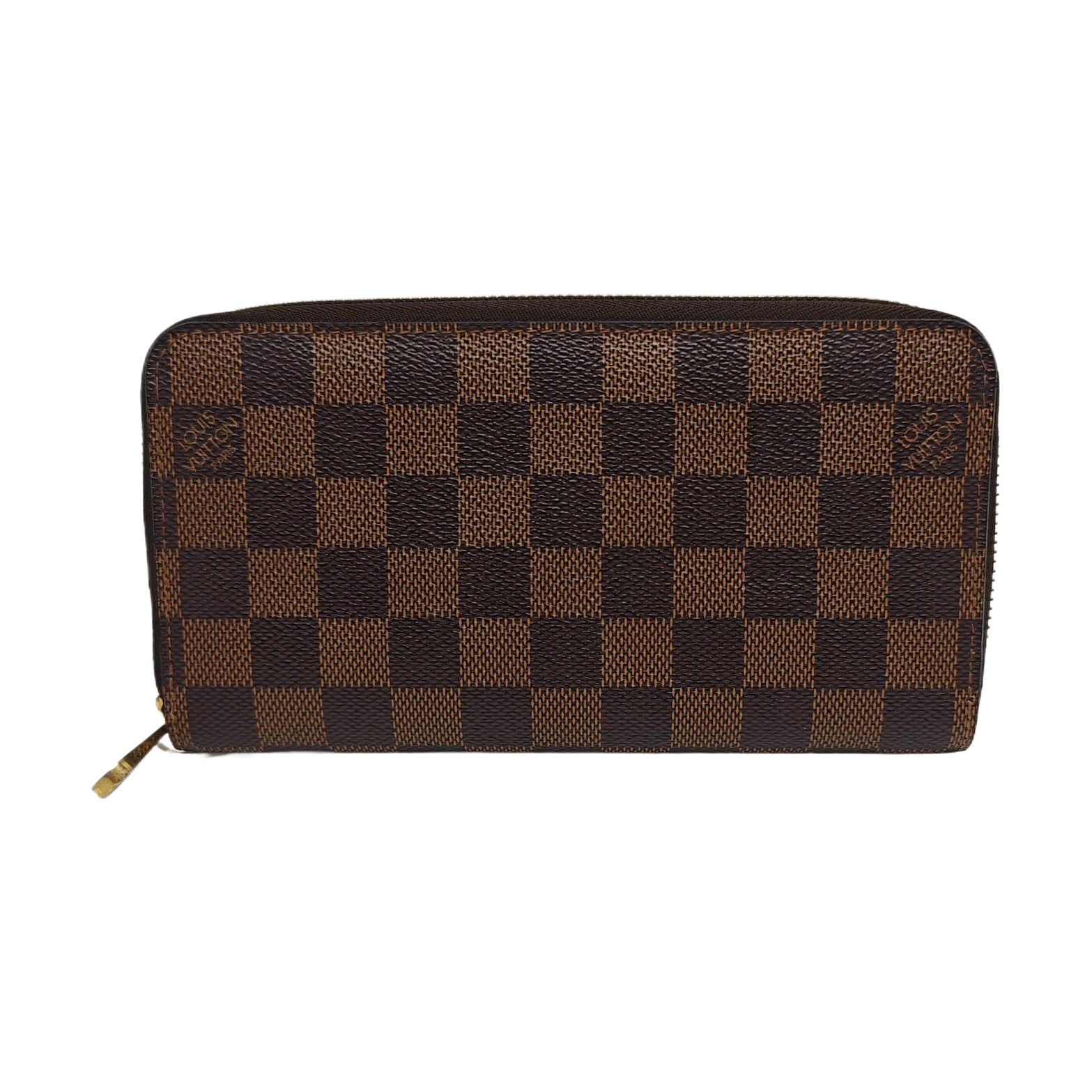 ZIPPY Damier Ebene Coated Canvas Brown Wallet