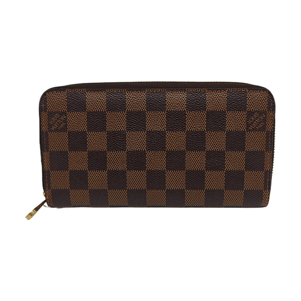 ZIPPY Damier Ebene Coated Canvas Brown Wallet