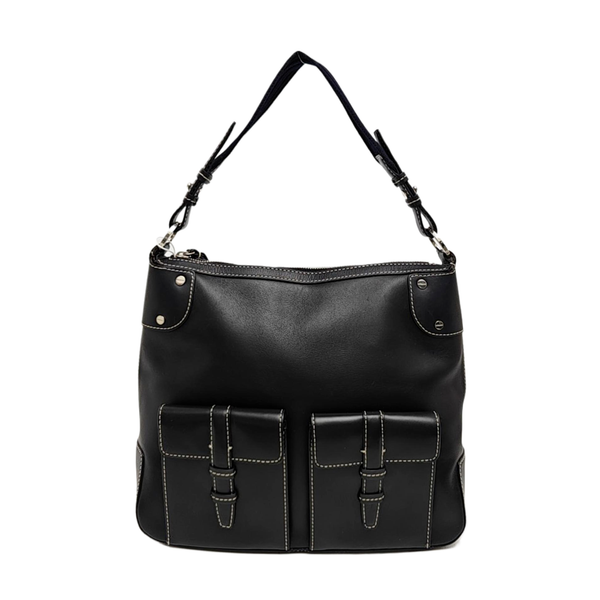Calfskin Shoulder Bag Black
