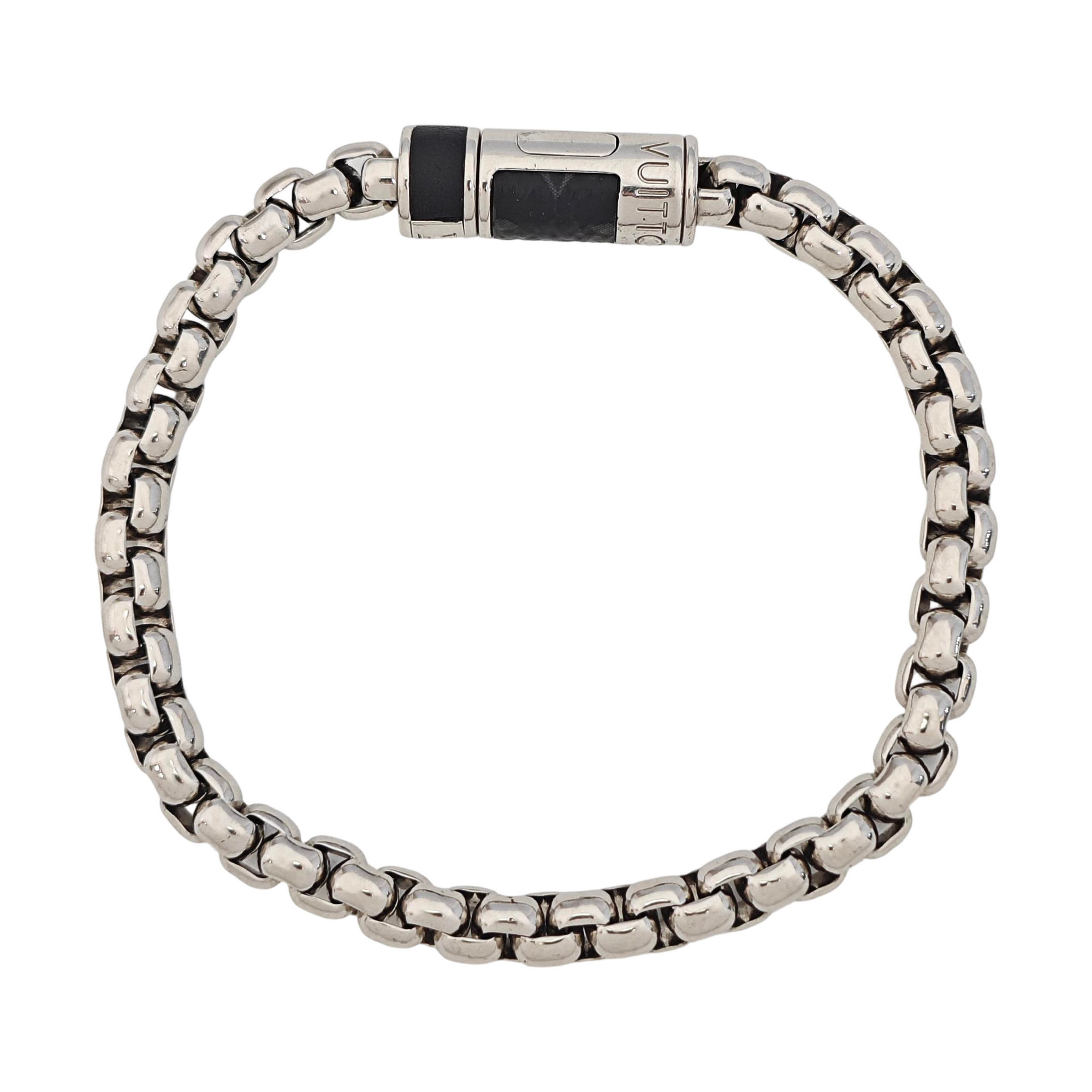 MONOGRAM CHAIN Coated Canvas Silver Bracelet