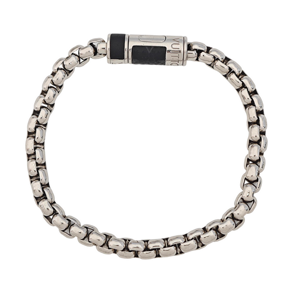 MONOGRAM CHAIN Coated Canvas Silver Bracelet