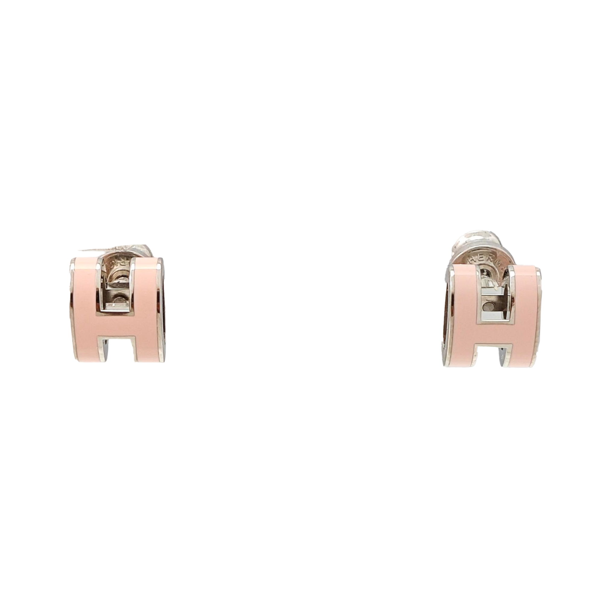 Pop H Metal Red Stud Earrings