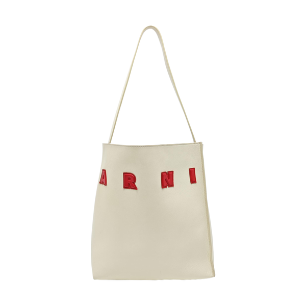 Calfskin Shoulder Bag Small White