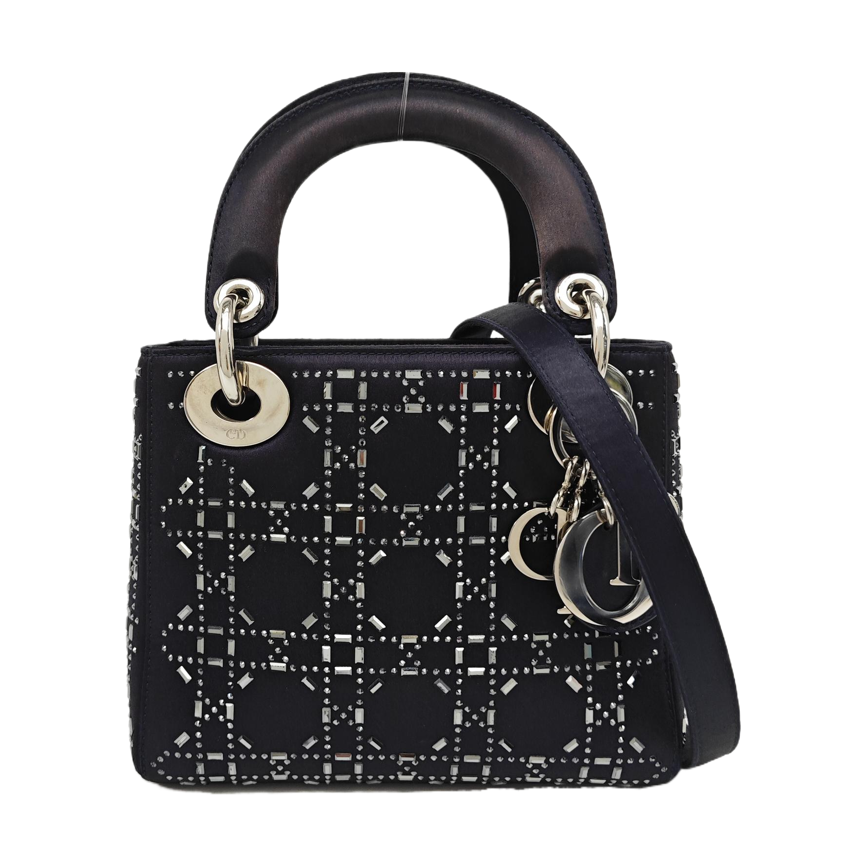 Lady Dior Mini Silk Satin Blue