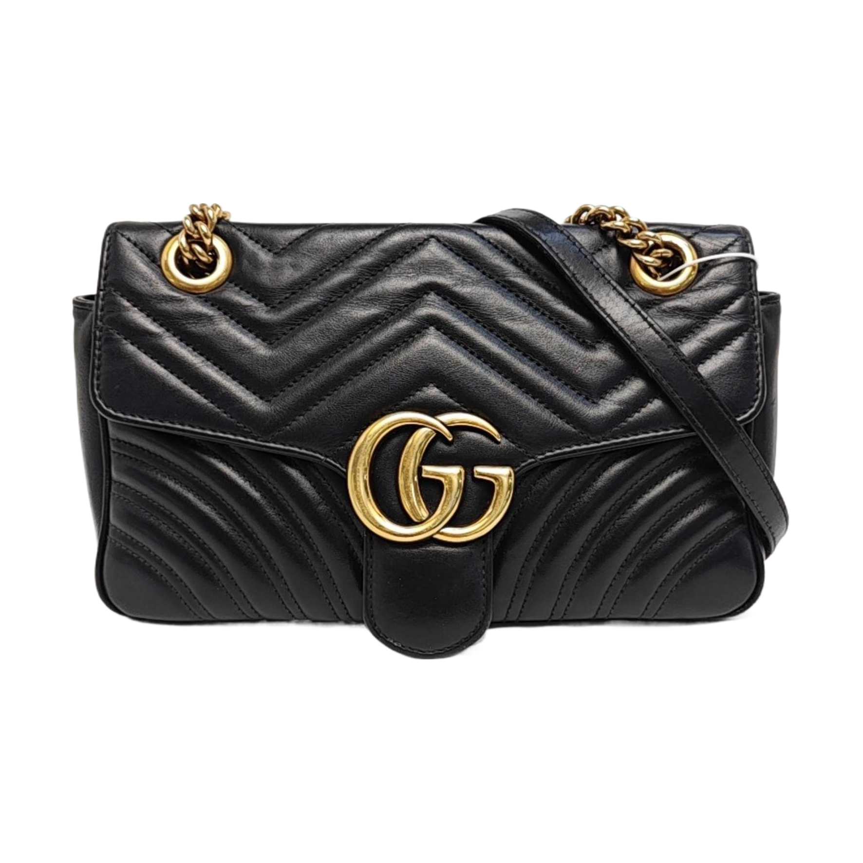 GG Marmont Small Quilted Calfskin Black