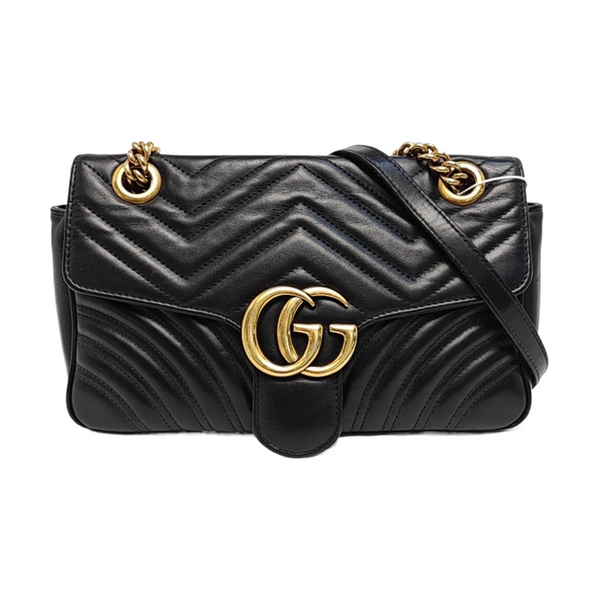 GG Marmont Small Quilted Calfskin Black