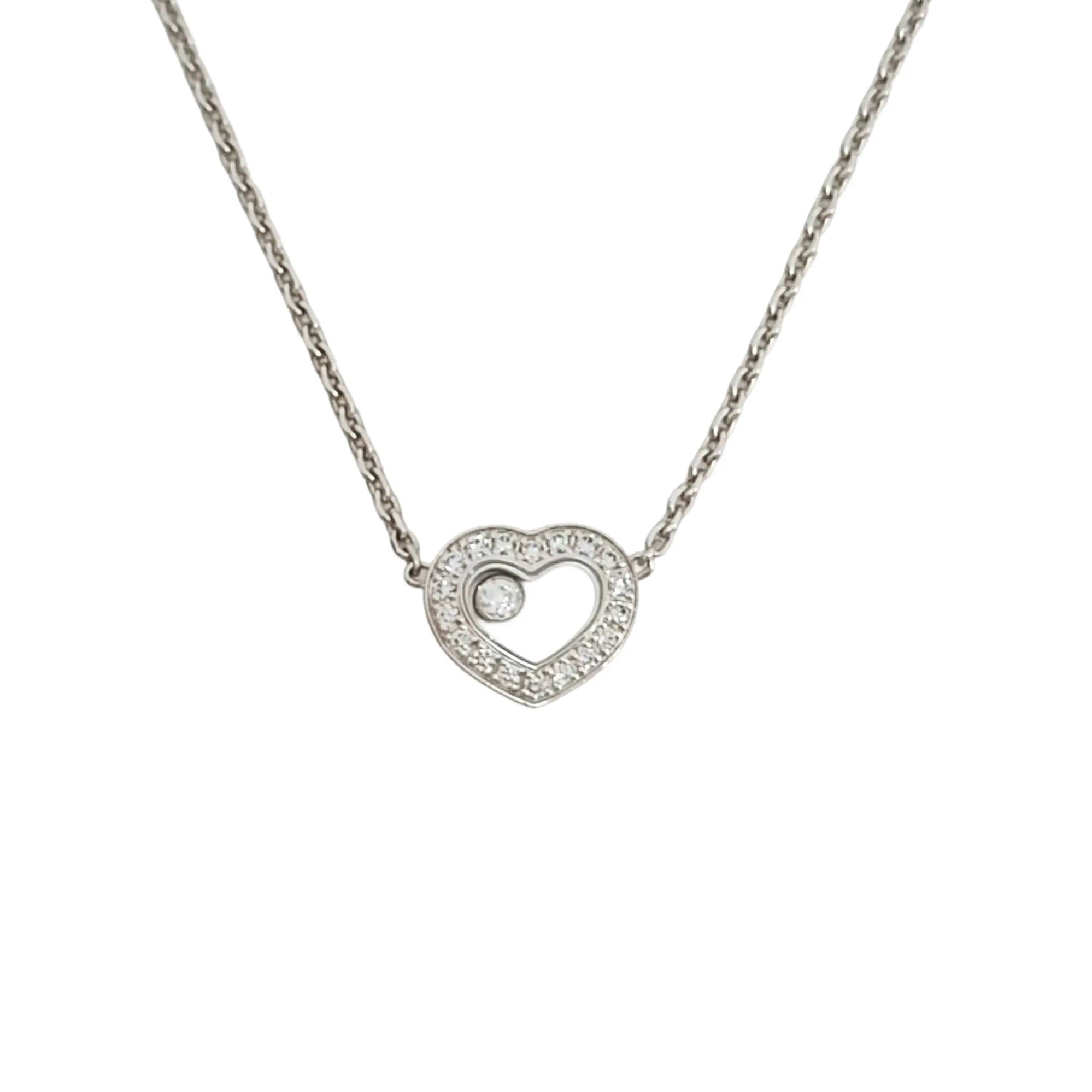HAPPY DIAMONDS 18k White Gold Silver Necklace