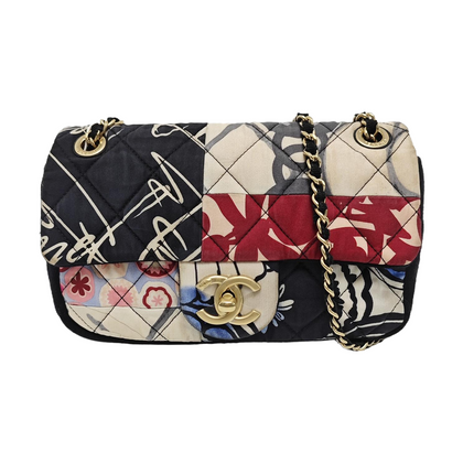 CLASSIC FLAP Mini Quilted Fabric Multicolor