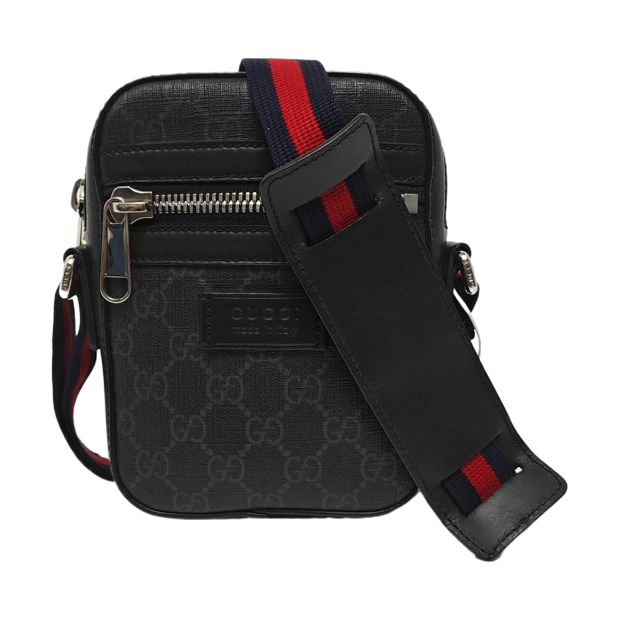 GG Supreme Small Monogram Coated Canvas Black