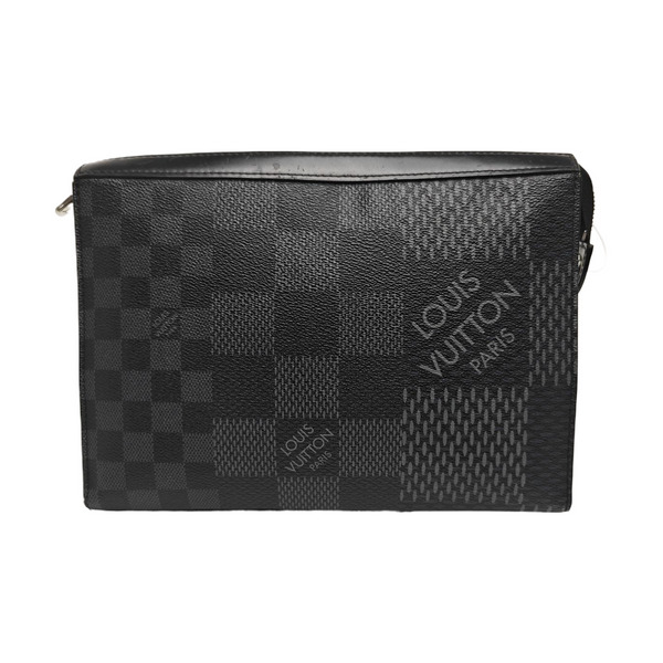 Pochette Voyag MM Damier Graphite Coated Canvas Gray