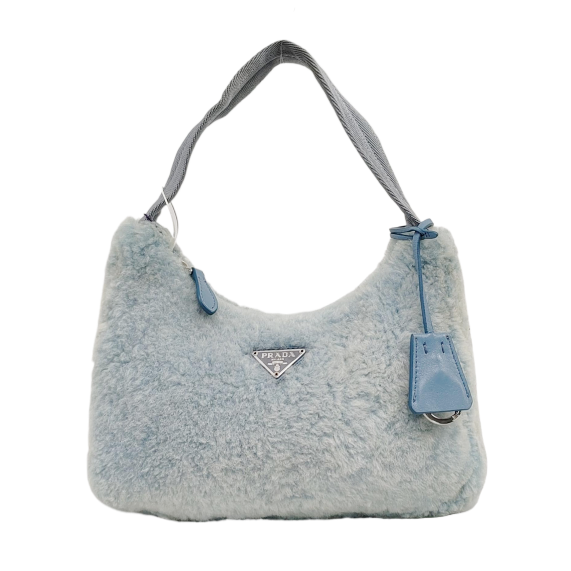 Authenticated pre-owned  Re-Edition2000 Mini Sheepskin Blue - Top Handle Bag at Looply