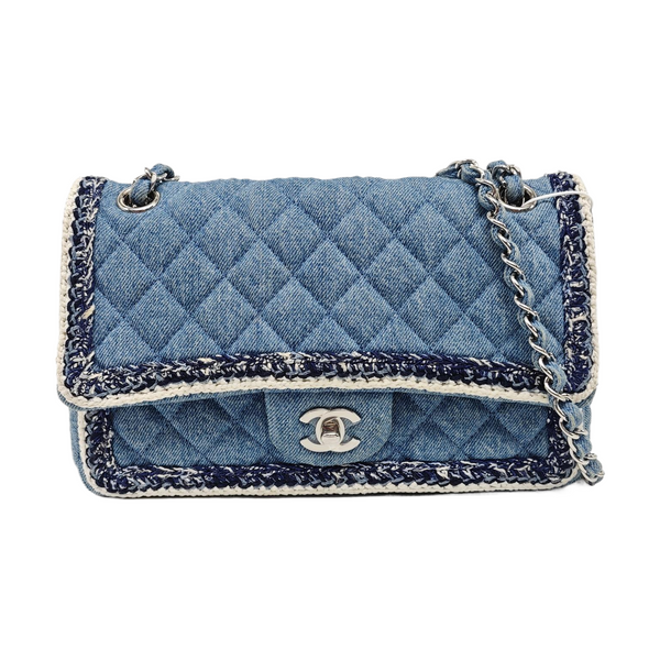 CLASSIC FLAP Small Quilted Denim Blue
