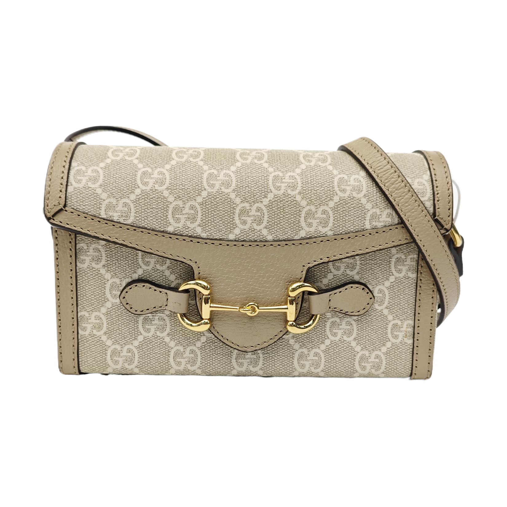 Horsebit 1955 Mini Monogram Coated Canvas White
