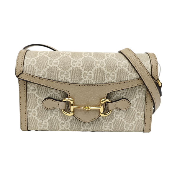 Horsebit 1955 Mini Monogram Coated Canvas White