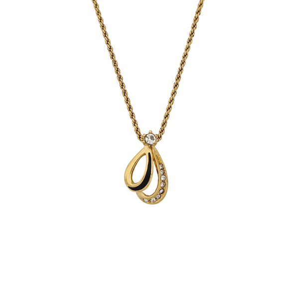 Twist Round Metal Gold Necklace
