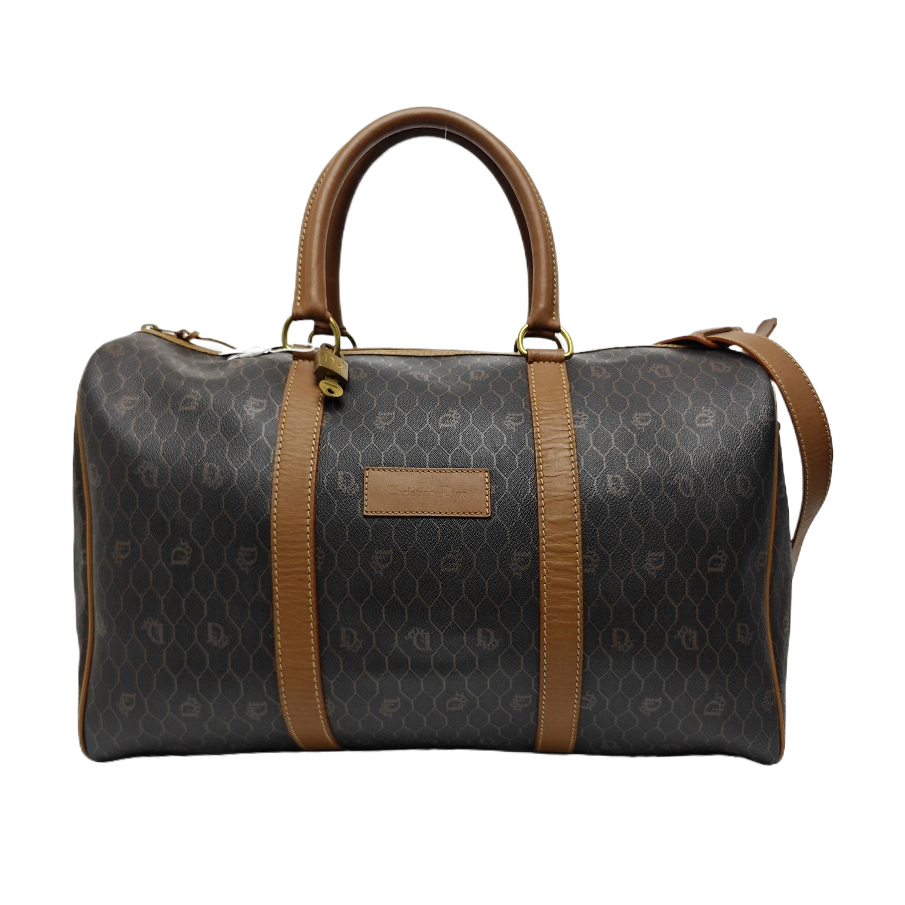 Oblique Coated Canvas Shoulder Bag Black