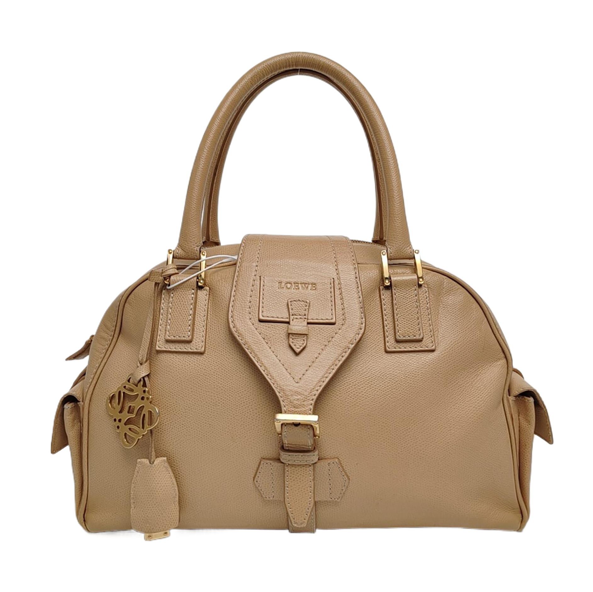 Calfskin Top Handle Bag Beige
