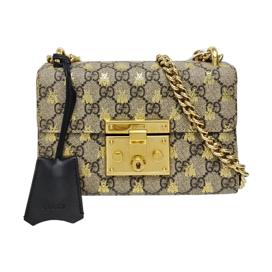 Padlock Small Monogram Coated Canvas Beige