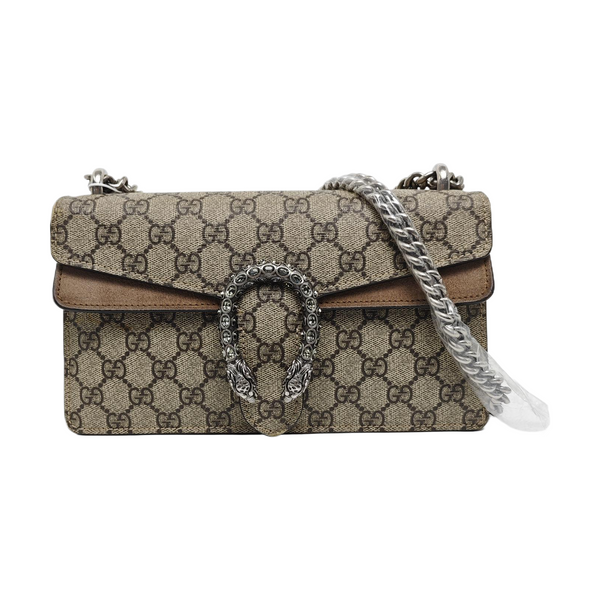 Dionysus Small Monogram Coated Canvas Beige