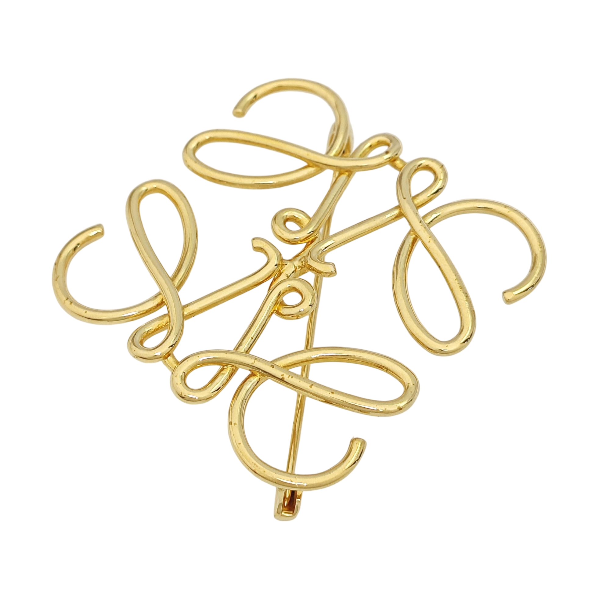 Anagram Metal Gold Brooch