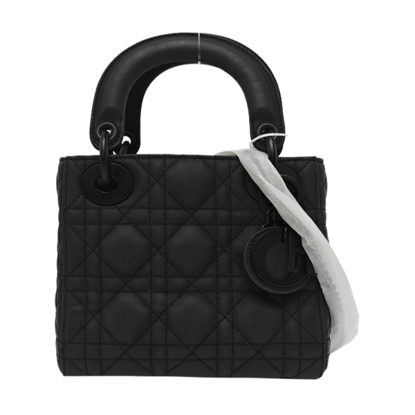 Lady Dior Mini Cannage Calfskin Black