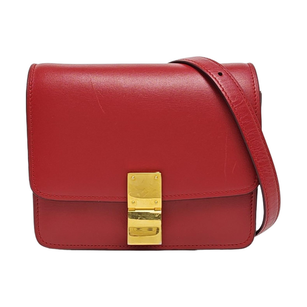 Authenticated pre-owned  CLASSIC BOX Mini Calfskin Red - Crossbody Bag at Looply