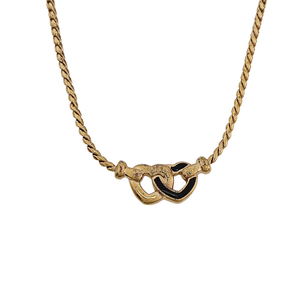 Twist Round Metal Gold Necklace