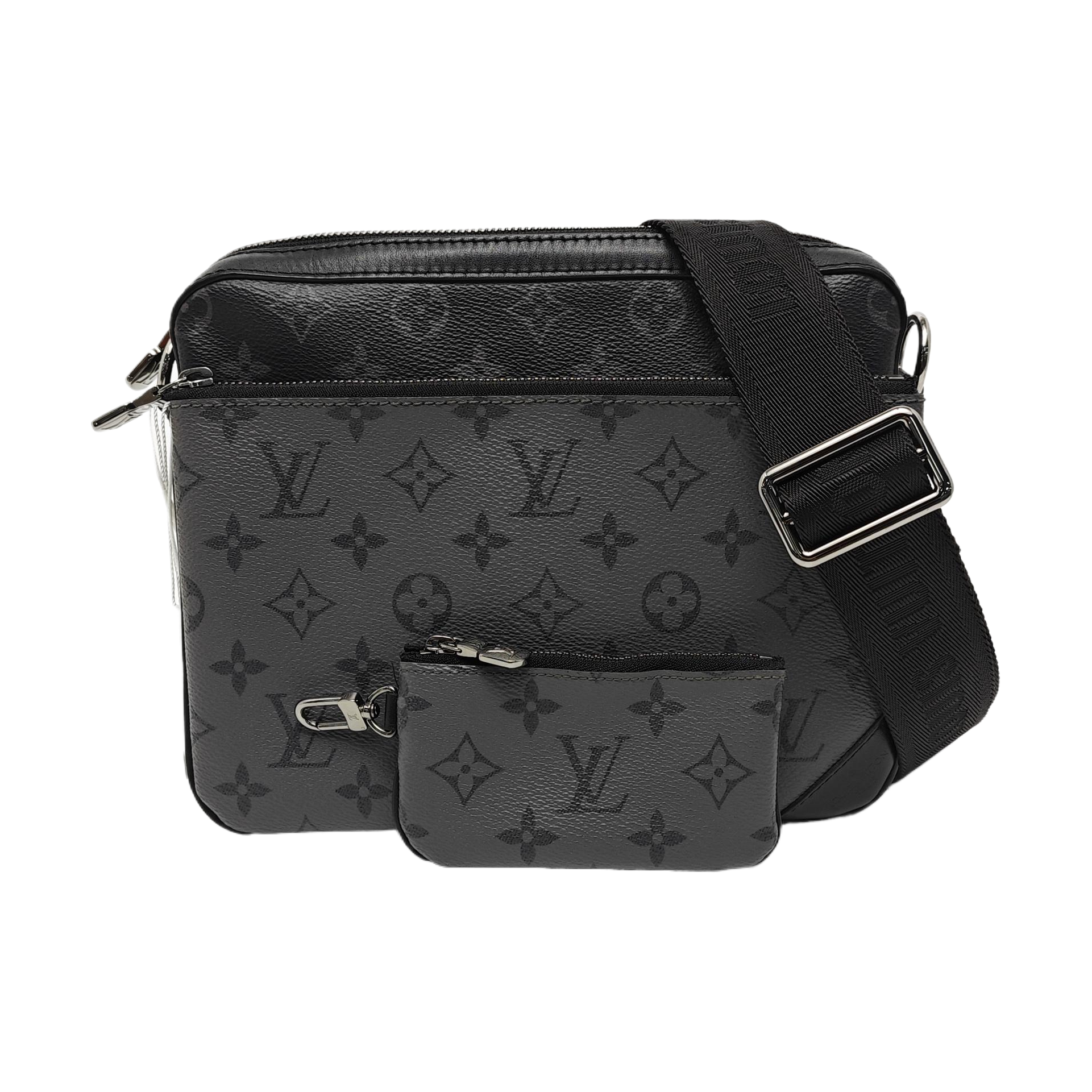 TRIO Monogram Coated Canvas Black