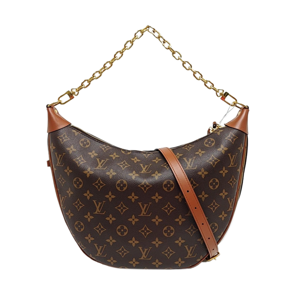 LOOP HOBO Monogram Coated Canvas Brown