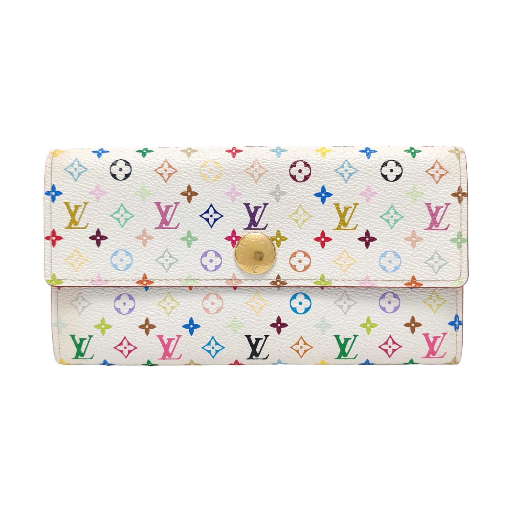 Monedero Monogram en lona revestida blanca