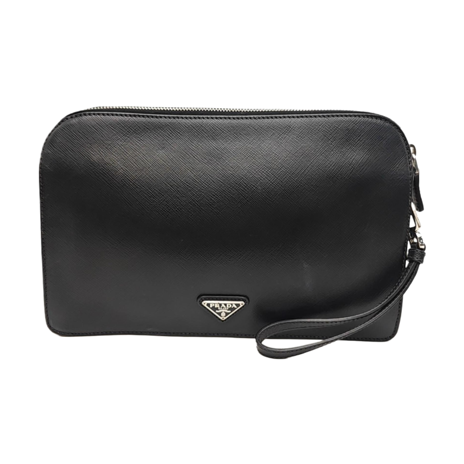 Saffiano Calfskin Clutch Black