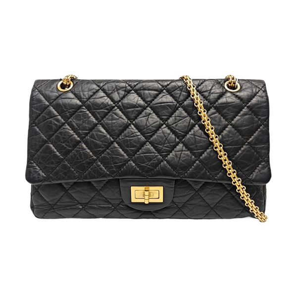 2.55 Maxi Quilted Calfskin Black