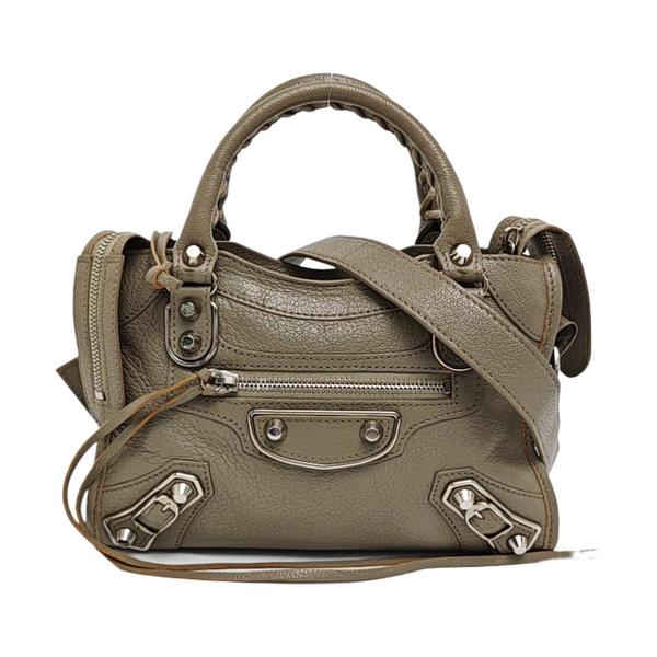Classic Metallic Edge City Mini Lambskin Gray
