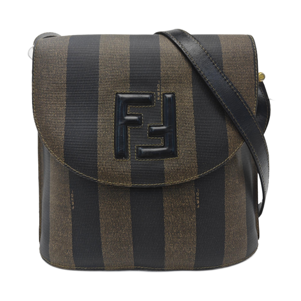 Coated Canvas Shoulder Bag Brown