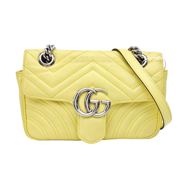 GG Marmont Small Quilted Calfskin Yellow