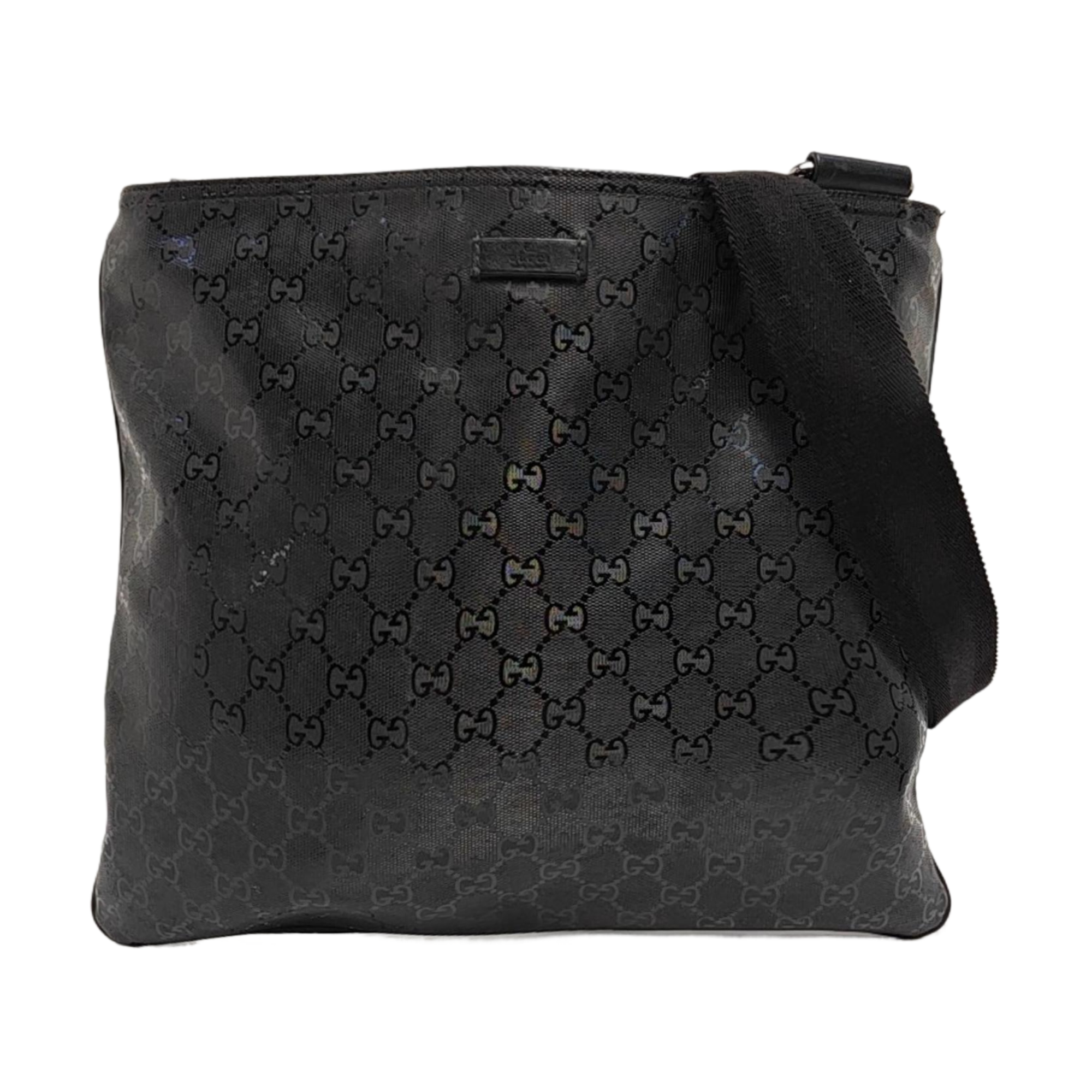 Monogram Coated Canvas Shoulder Bag Black