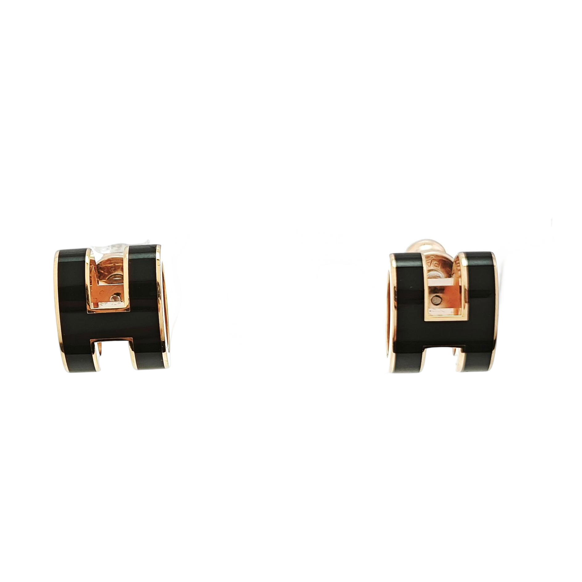 Pop H Metal Rose Gold Stud Earrings