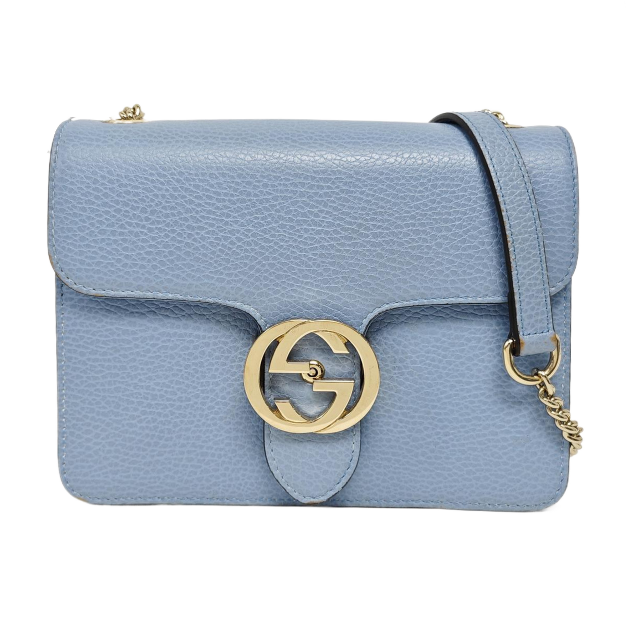 Interlocking G Small Calfskin Blue