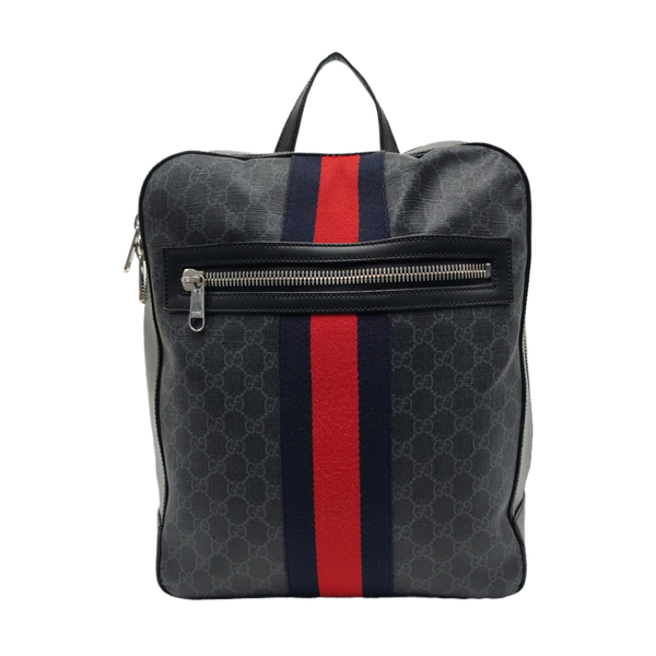 Monogram Coated Canvas Backpack Black