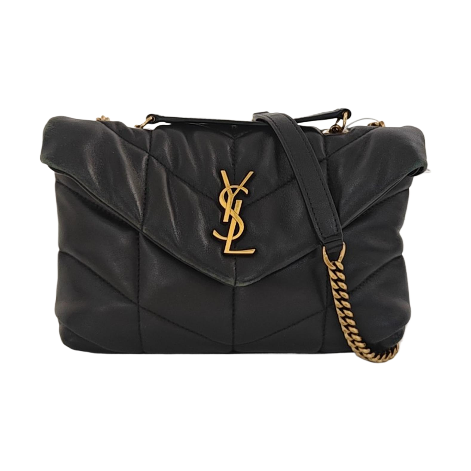 PUFFER Mini Chevron Lambskin Black