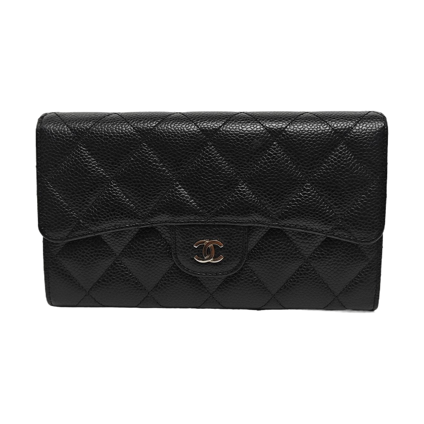 Authenticated pre-owned  CLASSIC FLAP Quilted Grained Calfskin Black - Shoulder Bag at Looply