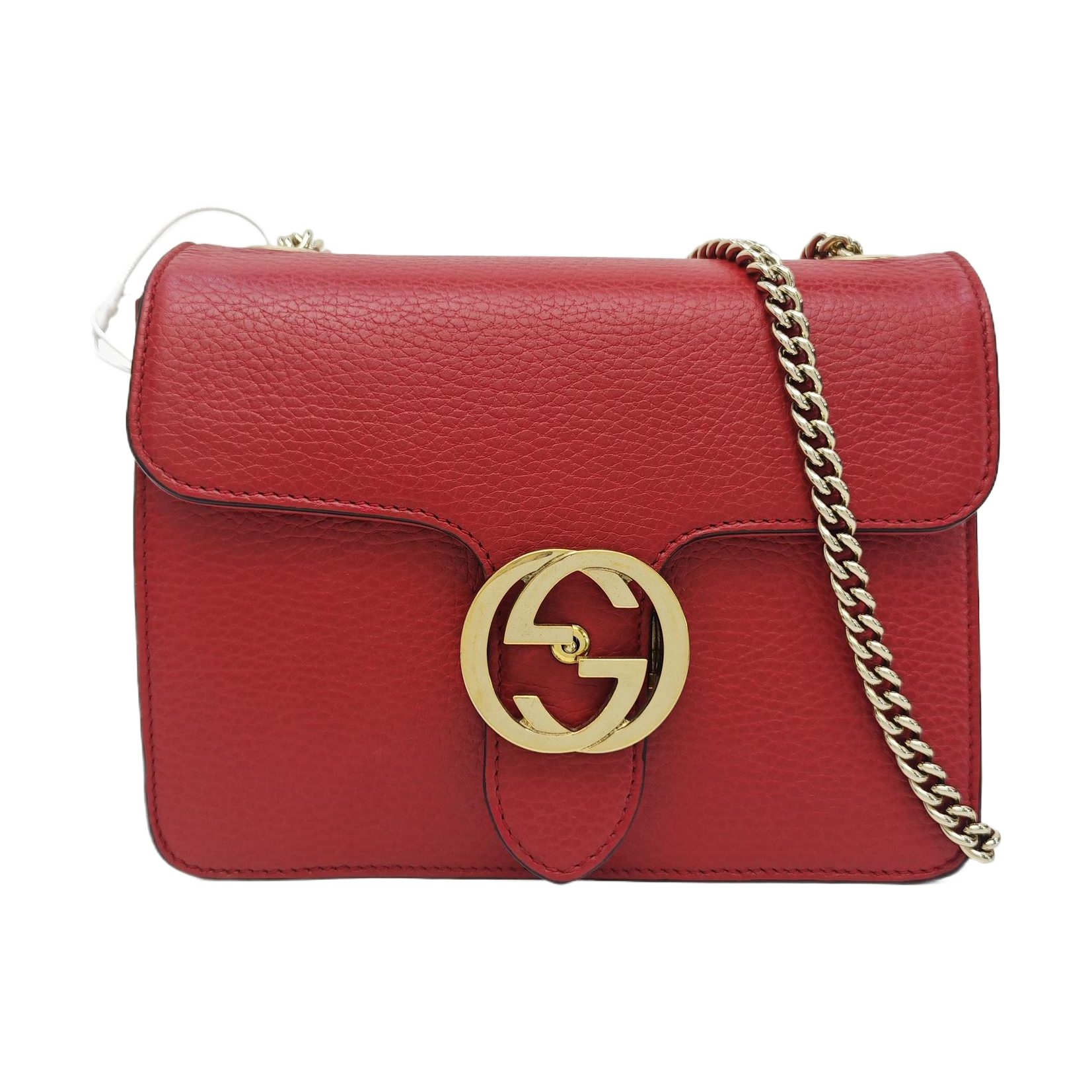 Interlocking G Small Calfskin Red