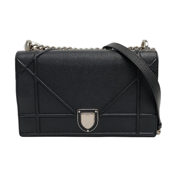 Diorama Medium Cannage Calfskin Black