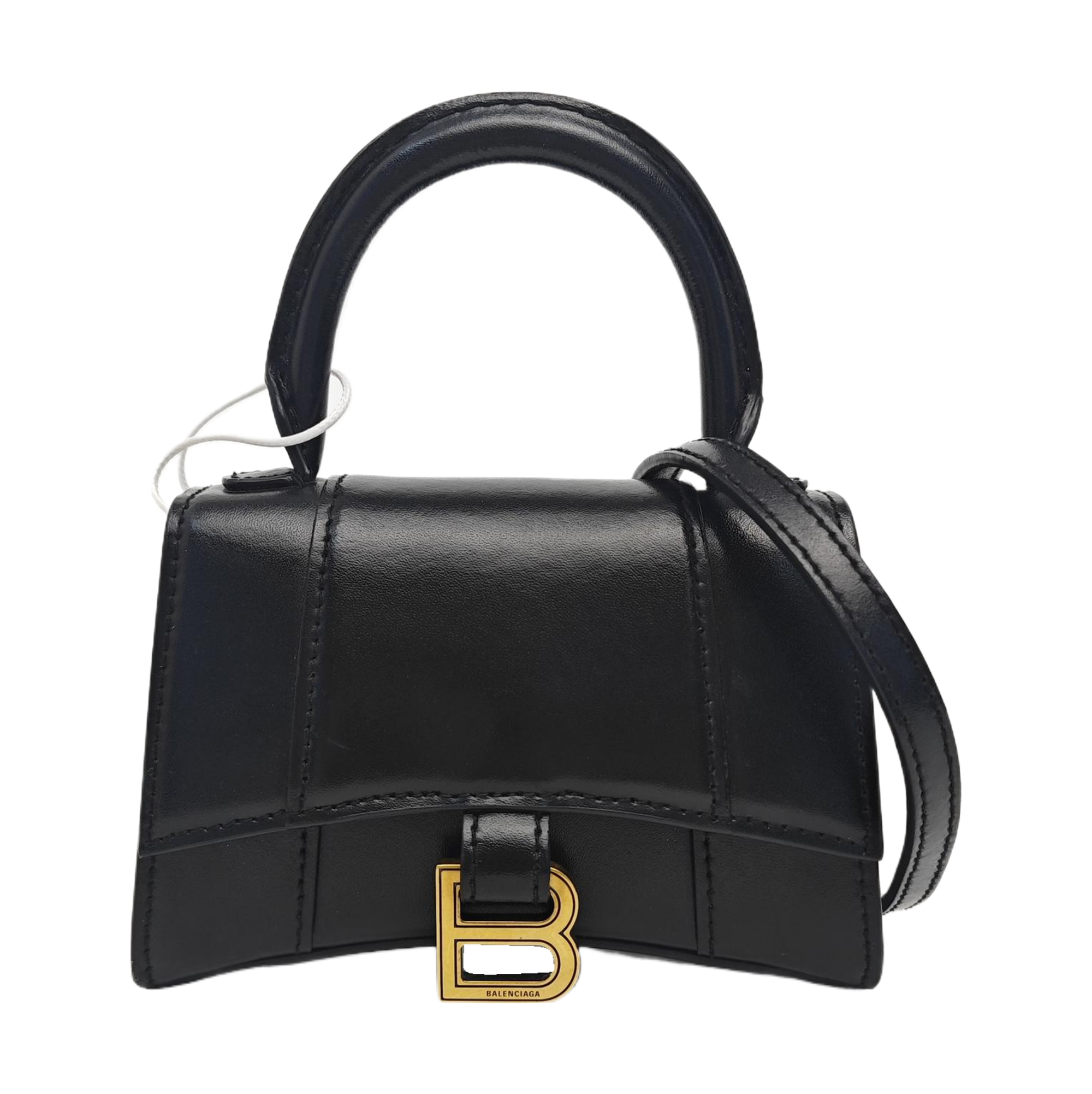 Minibolso de piel de becerro Hourglass negro